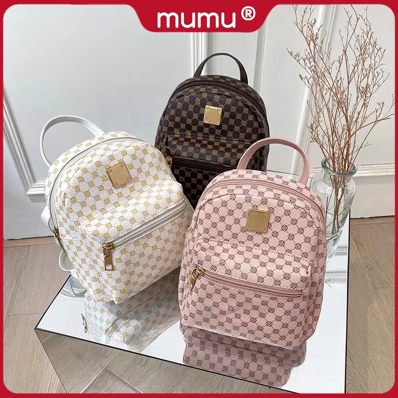 Mumu 6011 Korean Leather Printed Cute Mini Bag Backpack Sling Bags