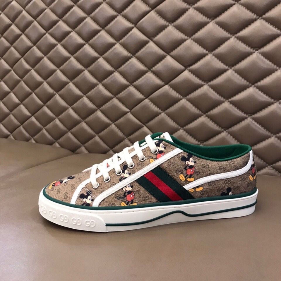 G13 GUCCI New 3D Canvas G Mickey Mouse Lace Up Men And Women Trendy Brand Shoes Couple Casual Sneake Shopee Philippines