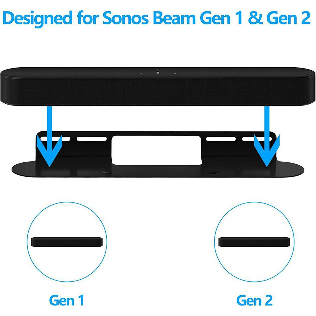 TSV Soundbar Mount Fit For Sonos Beam, Wall Mount Bracket Compatible Gen 1 Gen 2 Sonos Beam Sound Bar Mounting Bracket Tv Includes Necessary Mounting Hardware