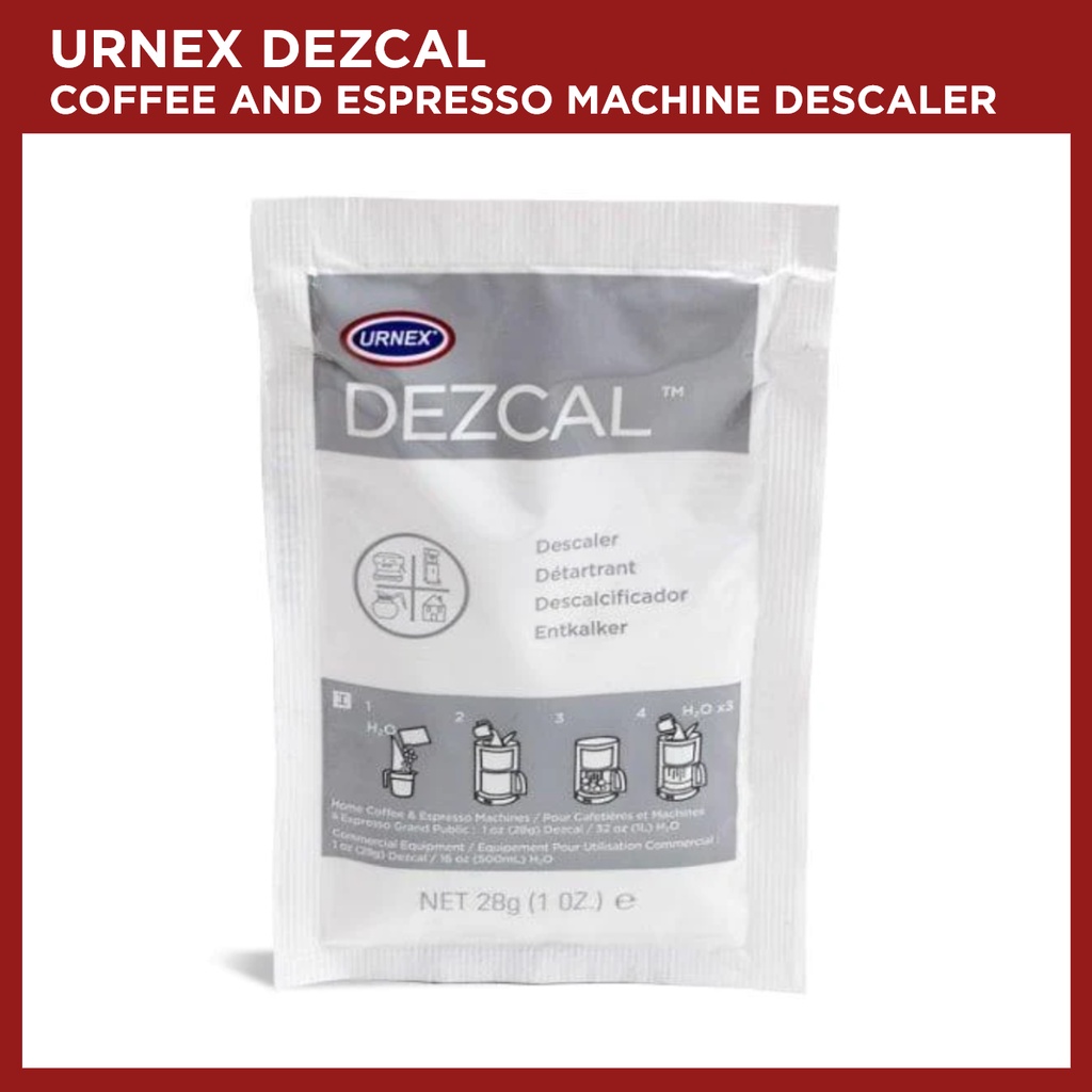 Urnex Dezcal Coffee and Espresso Descaler and Cleaner Activated Scale Remover Use with Home