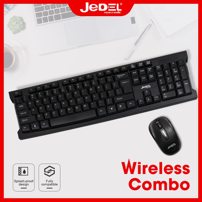 JEDEL Wireless Combo Keyboard And Mouse Bundle 2.4G For Office ...