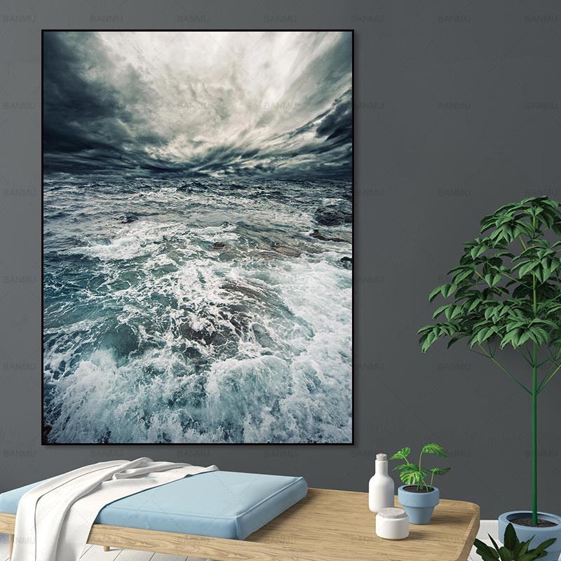 Canvas Painting Wall Art Painting Print Poster Unframed River Sea