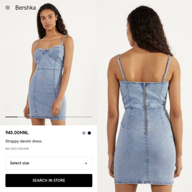 Bershka Strappy Denim Dress Authentic Branded Overruns