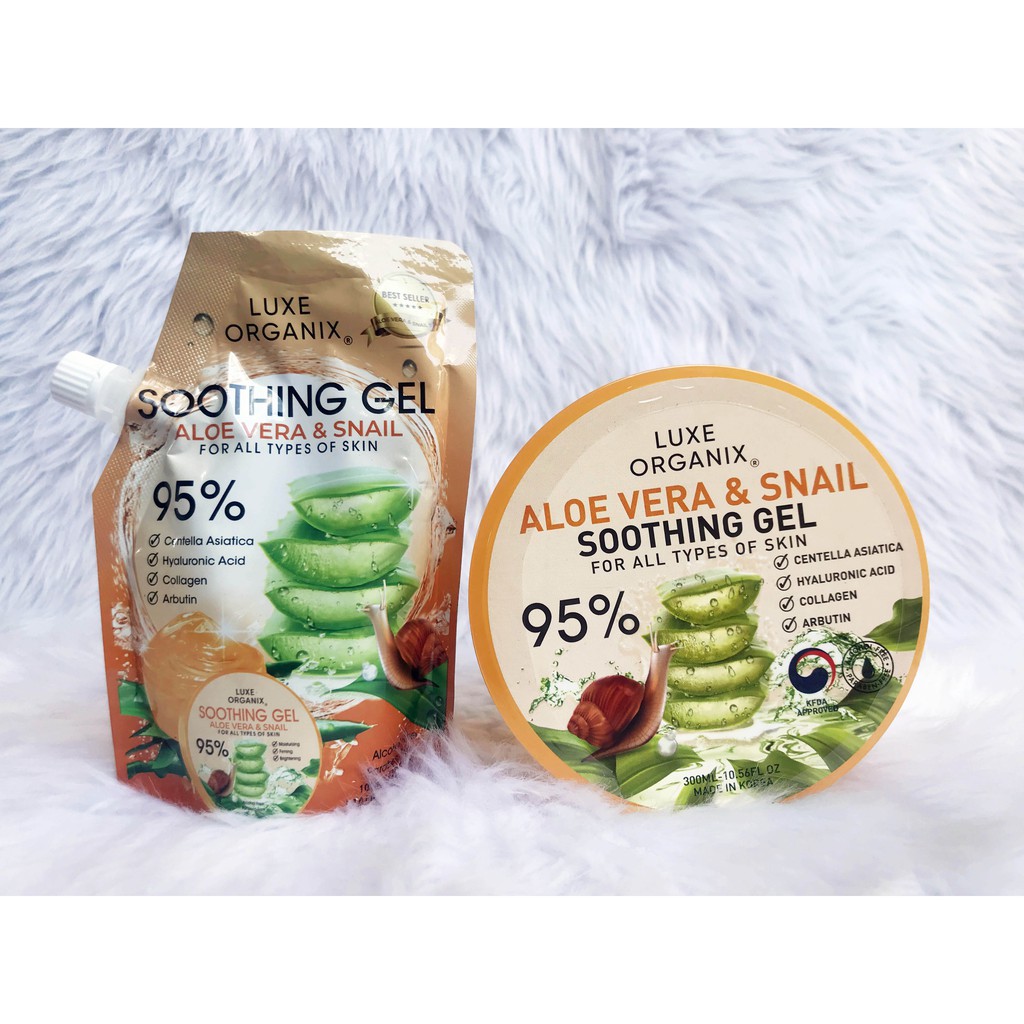 Luxe Organix Aloe Vera And Snail Soothing Gel 95 300ml 100ml Shopee Philippines