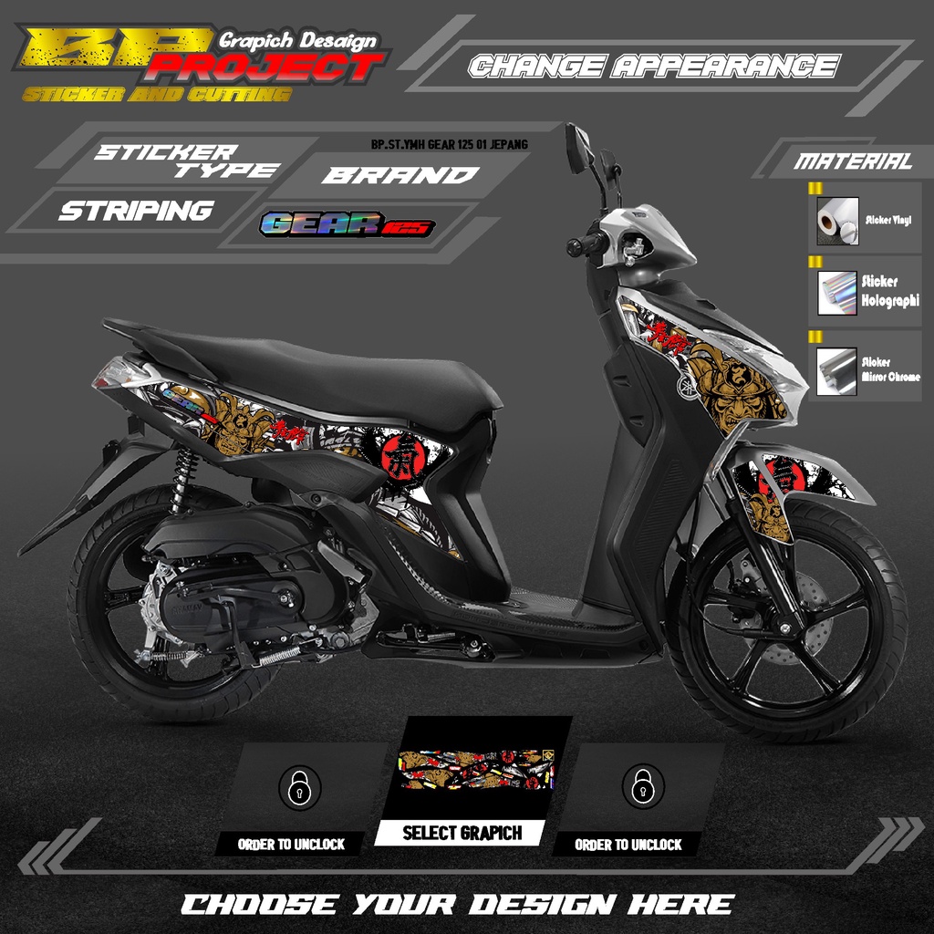 Sticker STRIPING - Yamaha GEAR Motorcycle STRIPING 125th 2020 LIST Of ...