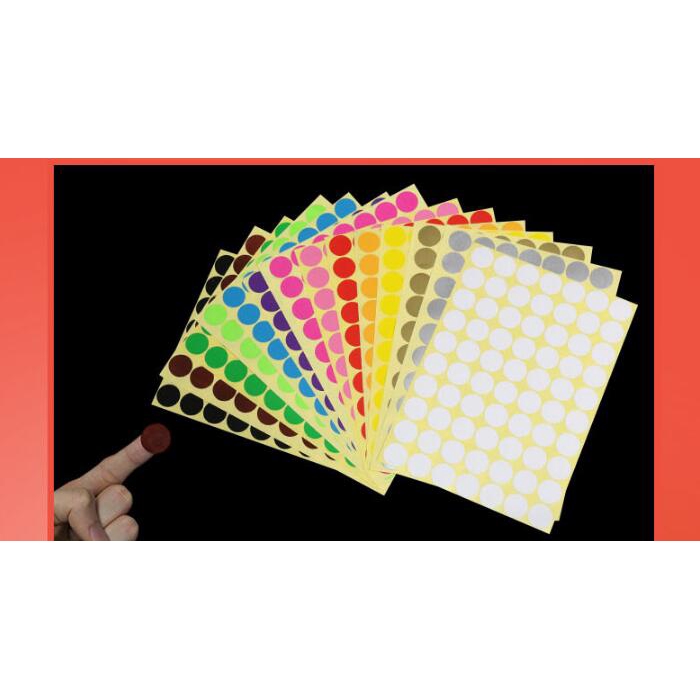 10 Sheet 10mm Round Stickers Sticky Dots Coloured Circle Labels ...