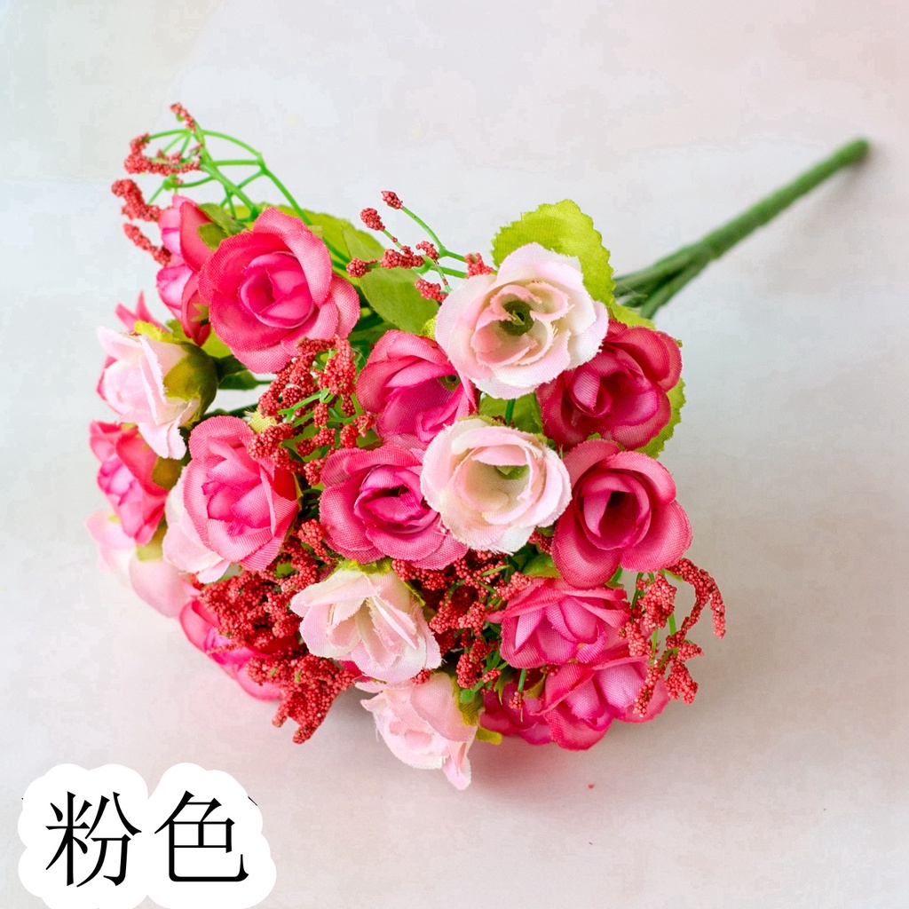 1bouquet Artificial Rose Flower Silk Rose Fake Flowers Artificial Flowers Rose Bud Home 3546