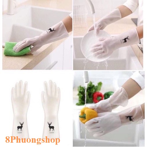 Anticorrosion Dishwashing Rubber Gloves, Hand Protection Deer Gloves