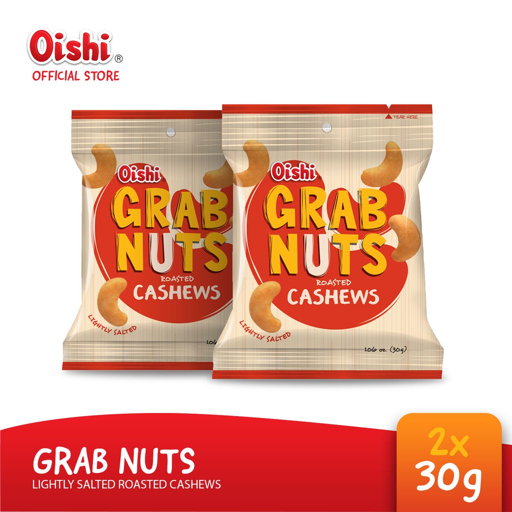 Grab Nuts Roasted Cashew 30g x 2 | Shopee Philippines