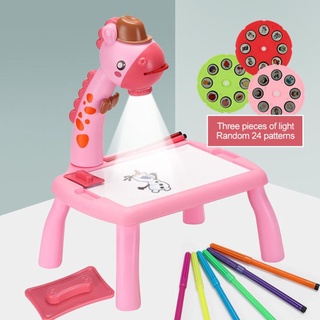 Children Mini Led Art Drawing Table Toy Set Projector Painting for