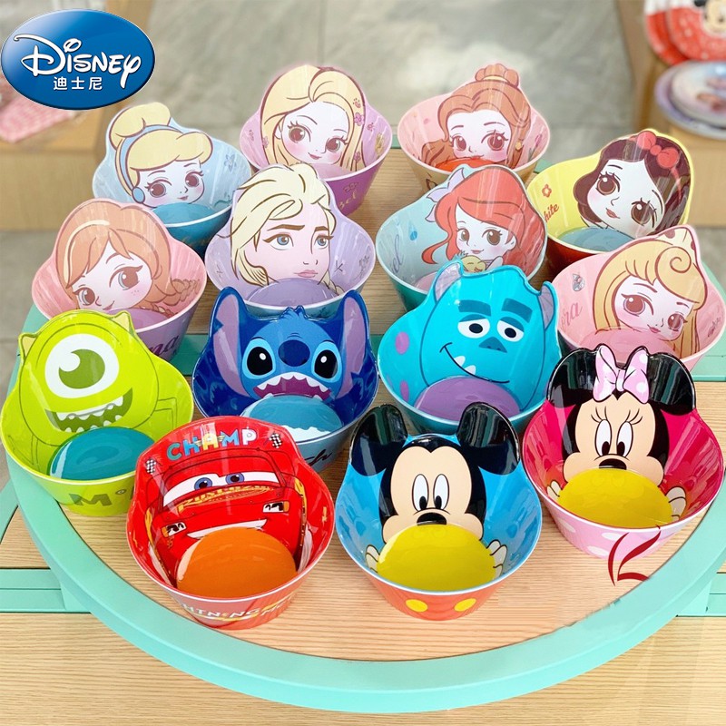 Mickey Mouse Plate Children's Tableware Frozen Tableware Melamine plate  Baby Bowls Tableware Rice Cartoon Disney Princess Bowl - Main Image