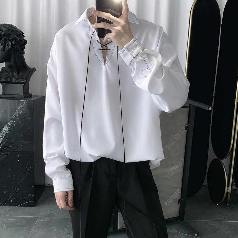 Long sleeve polo shirt korean style sale