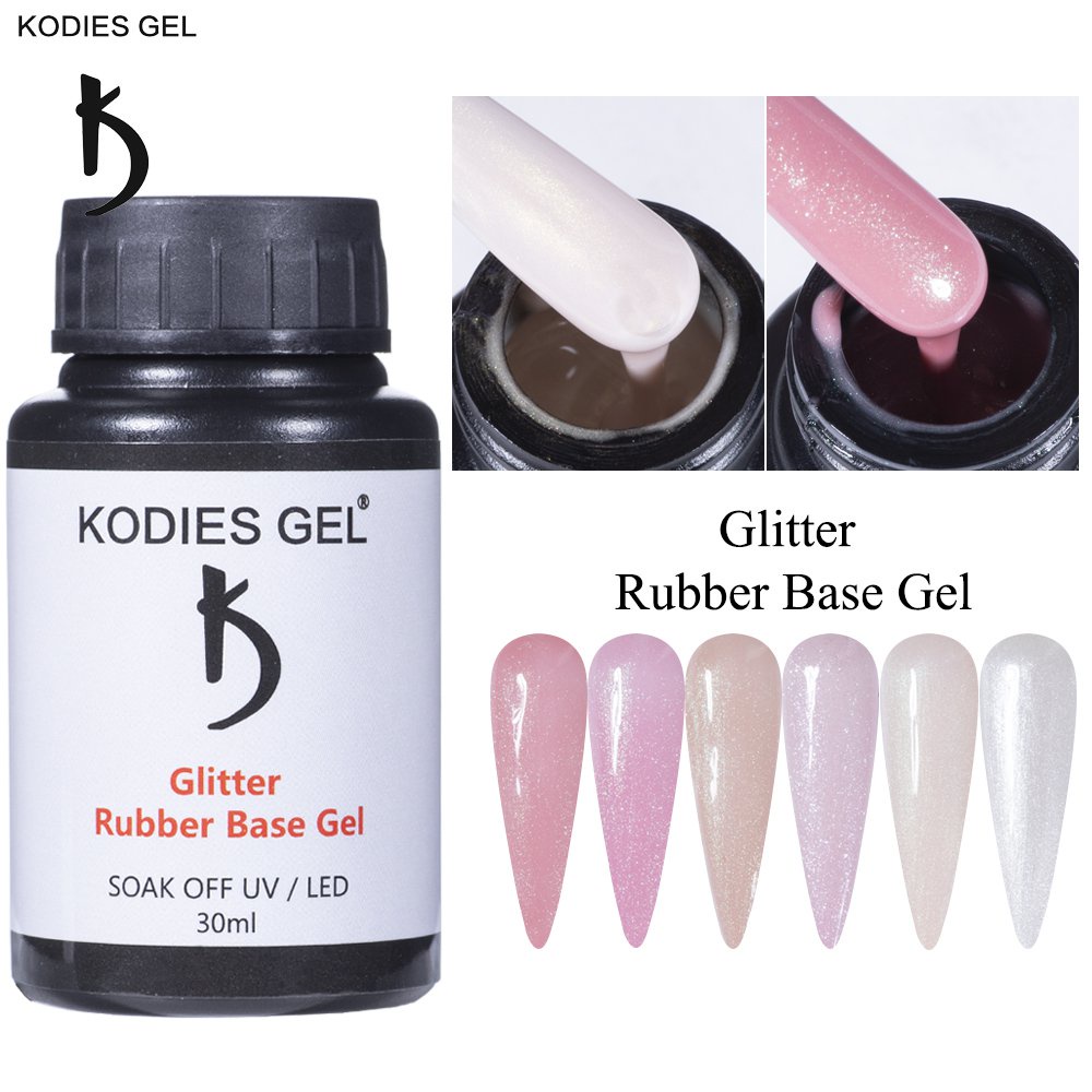 &KODIES GEL 30ML Rubber Base Gel Nail Polish UV Glitter Semi Permanent