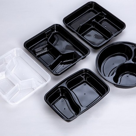 10pcs 3D Edible level Thicken Disposable Bento Box 4 division/grid with ...