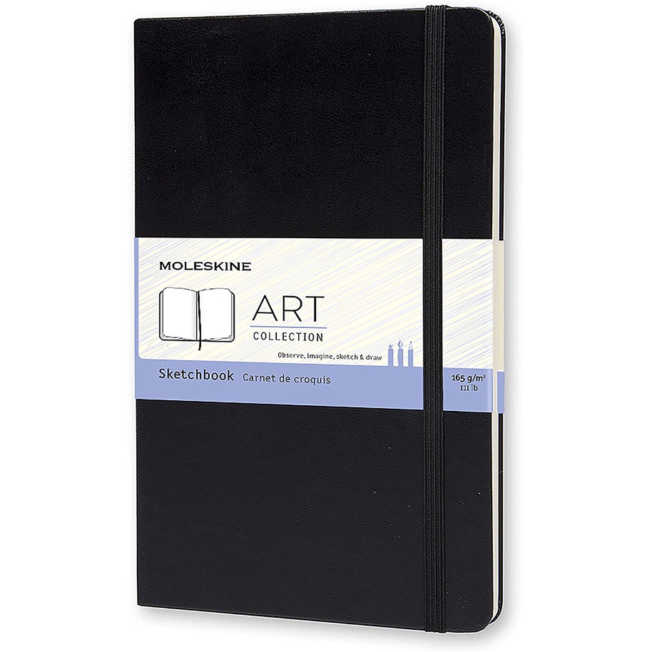 Moleskine Art Collection Sketchbook (5" x 8.25") Black Hard Cover, 104