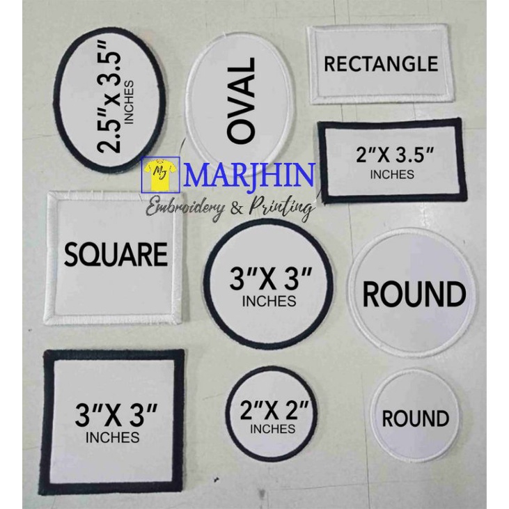 Sublimation BLANK Patch Round Rectangle Oblong Square Shaped ...