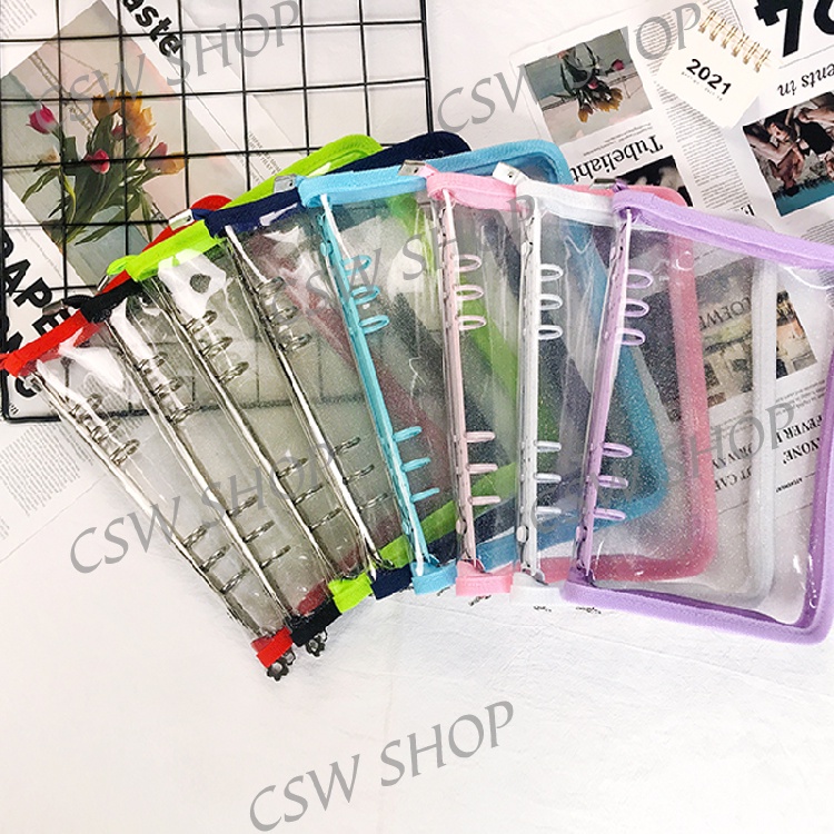 A5 A6 Zipper Binder Flash Transparent Binder Zipper Binder Kpop Photo
