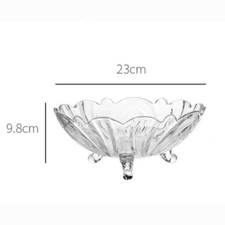 CLEAR FRUIT BOWL Glass Bowl Clear Snack Fruit Candies Tray Home Hotel ...