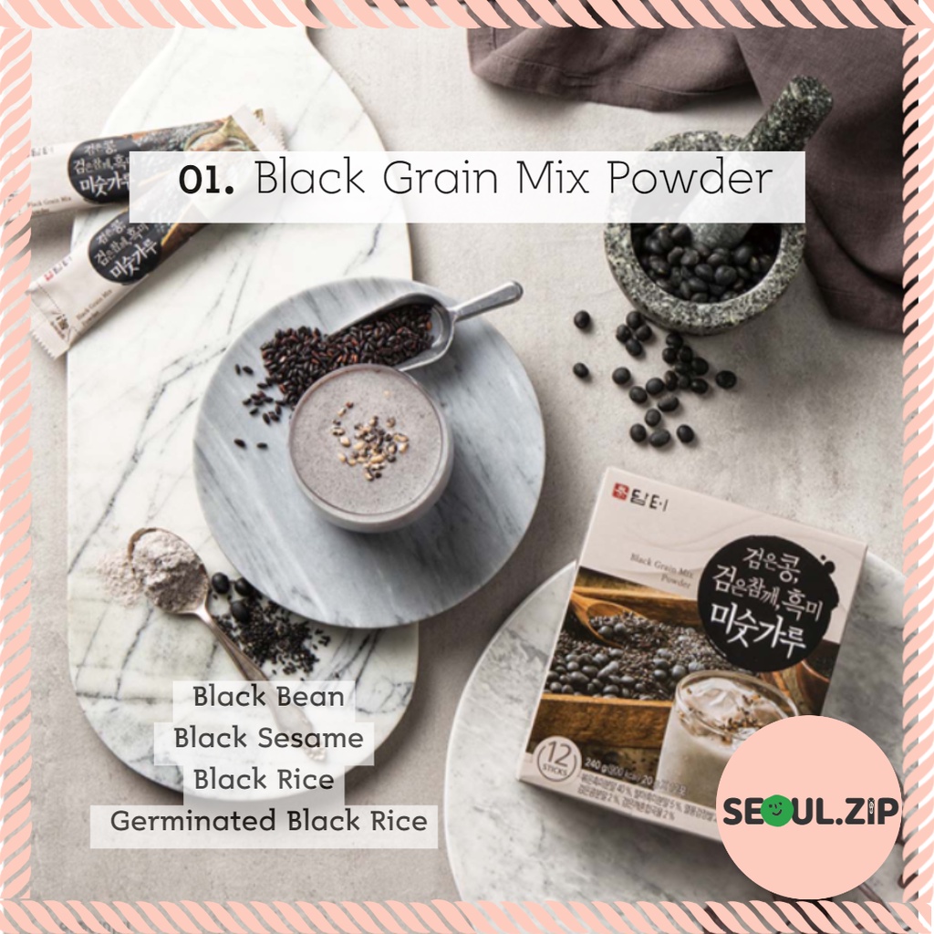 Damtuh Misugaru Grain Powder Korean Tea Stick 5T (Black Grain Mix/12 ...
