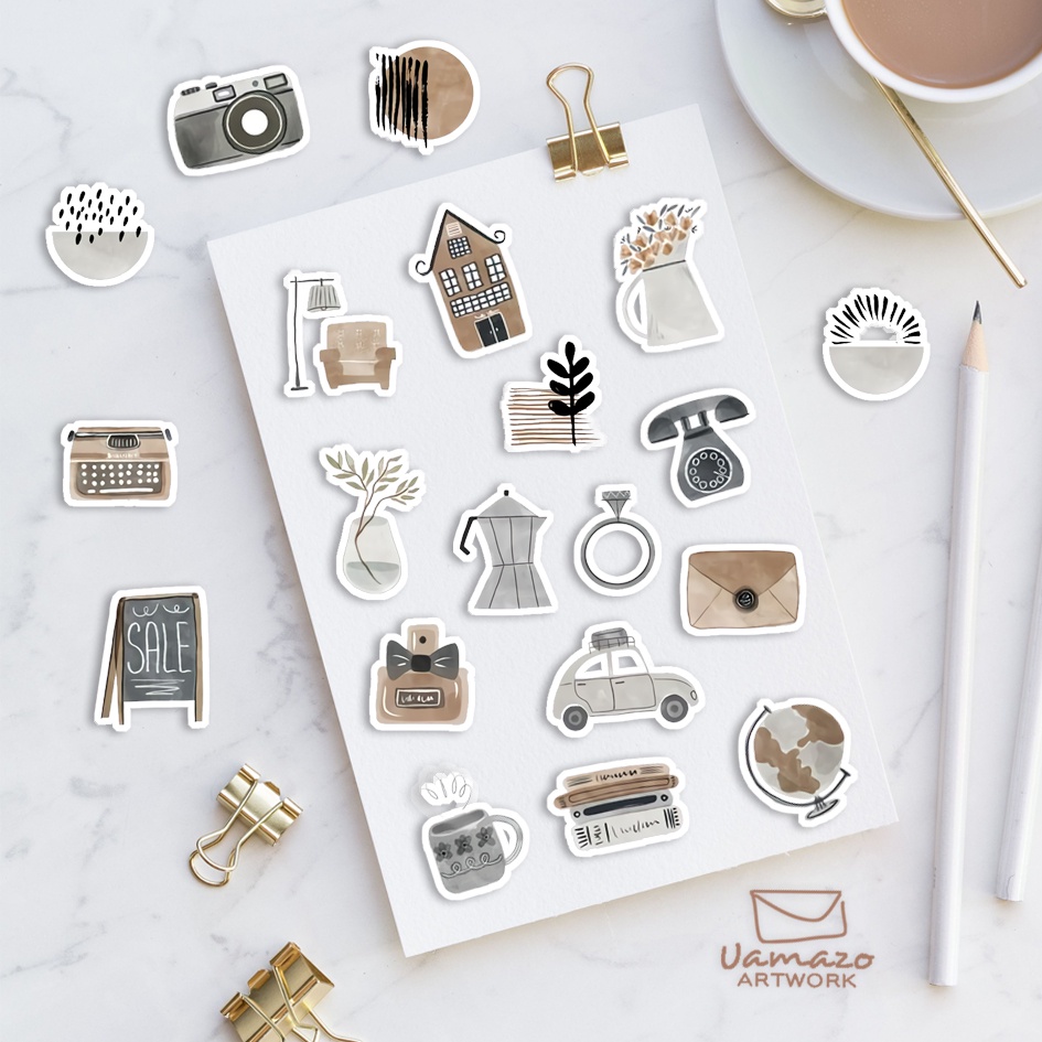 Tumblr Sticker / Boho Vintage / Sticker Pack / Cute Sticker / Aesthetic ...