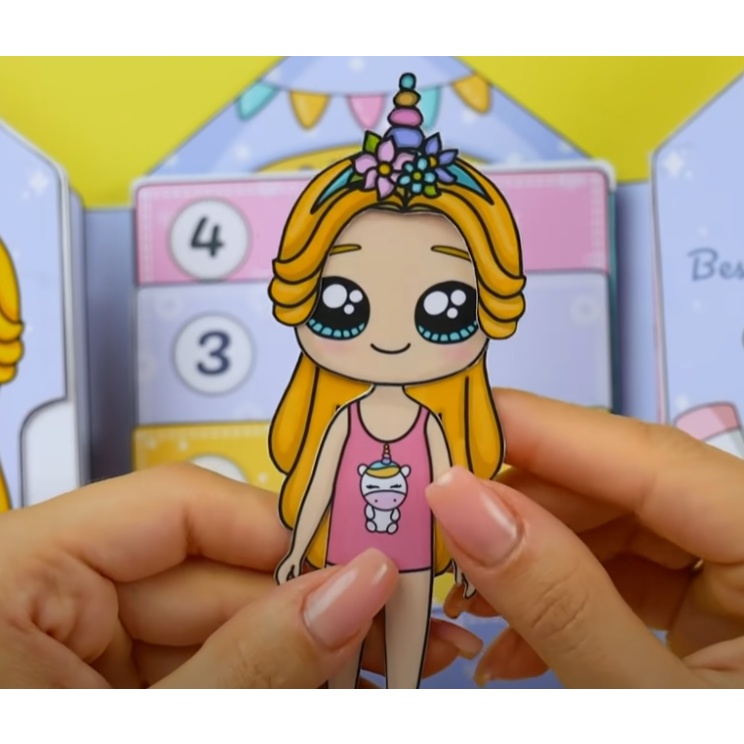Paper Doll and Dollhouse Print Only (19 pages) DIY - Unicorn Dreamhouse ...