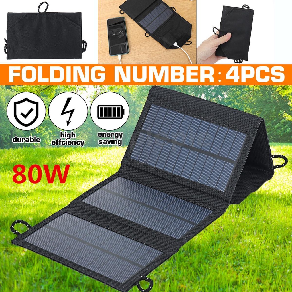 80W Polysilicon Portable Foldable Solar Panel for Outdoor Working ...