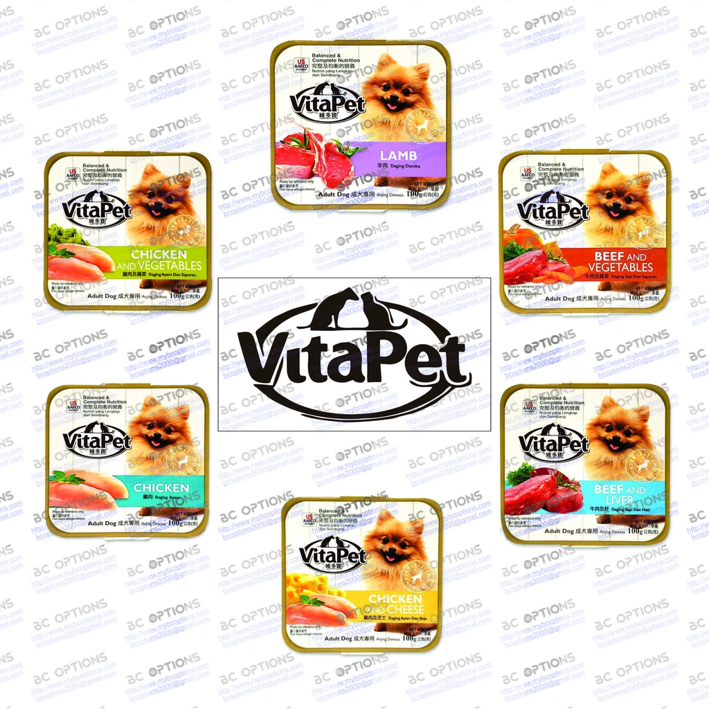 Dog Wet Food VitaPet Dog Food with Real Meat Flavors in 100gm Tray Shopee Philippines