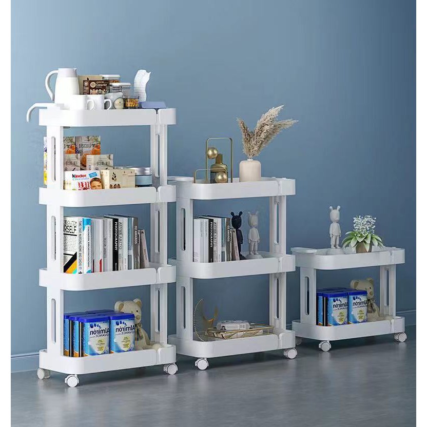 Lucky Fate Trolley Rack Floor Cart Shelf Rack Kitchen Bathroom Snack ...