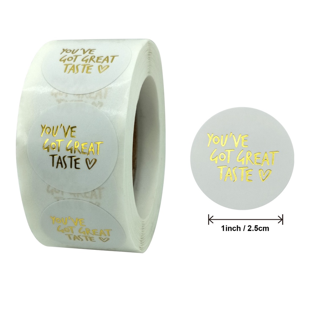 1 inch 500Pcs/Roll Hot gold Thank you stickers round 1 inch you've got ...