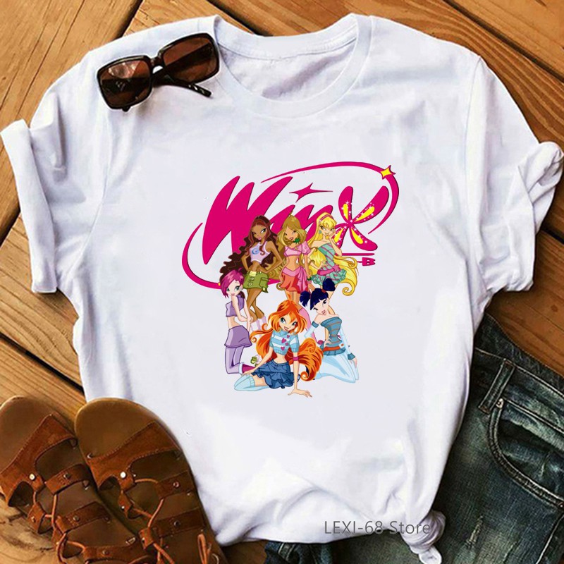 Winx Club Cartoon Print Tshirt Women Vogue Cool Graphic Print T Shirt Haut Femme Summer Fashion Korean Style Clothes T Shirt Shopee Philippines