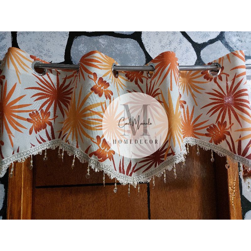 Valance Curtain with ring (pwede po magrequest ng design, pm sa design ...
