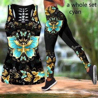 Butterfly yoga outfit for women fashion 3d printed workout leggings fitness  sports gym running elevator the hips yoga set