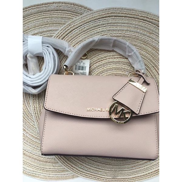 Michael Kors Ava Extra Smal Saffiano Leather Crossbody - Pale Gold