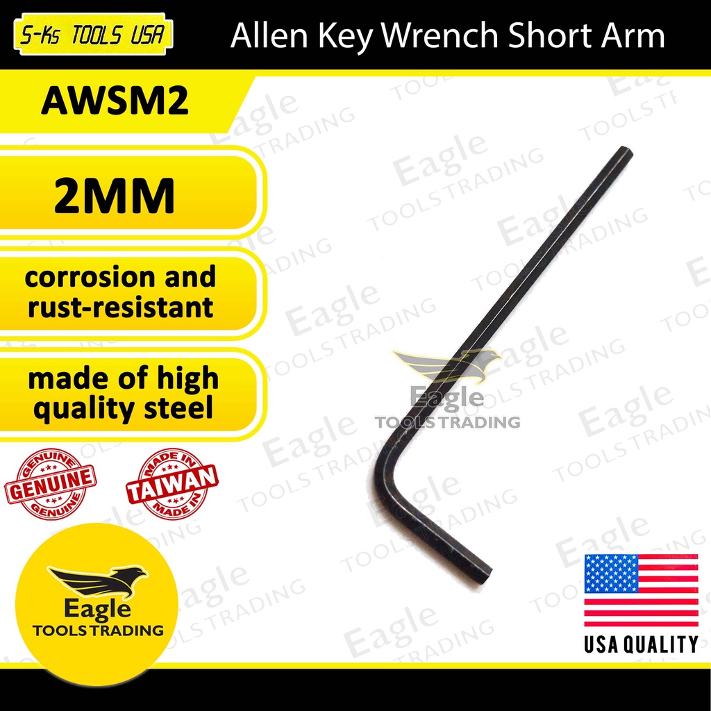 S-Ks Tools USA Allen Key Wrench 2mm Short Arm Hex Key AWSM2 | Shopee ...