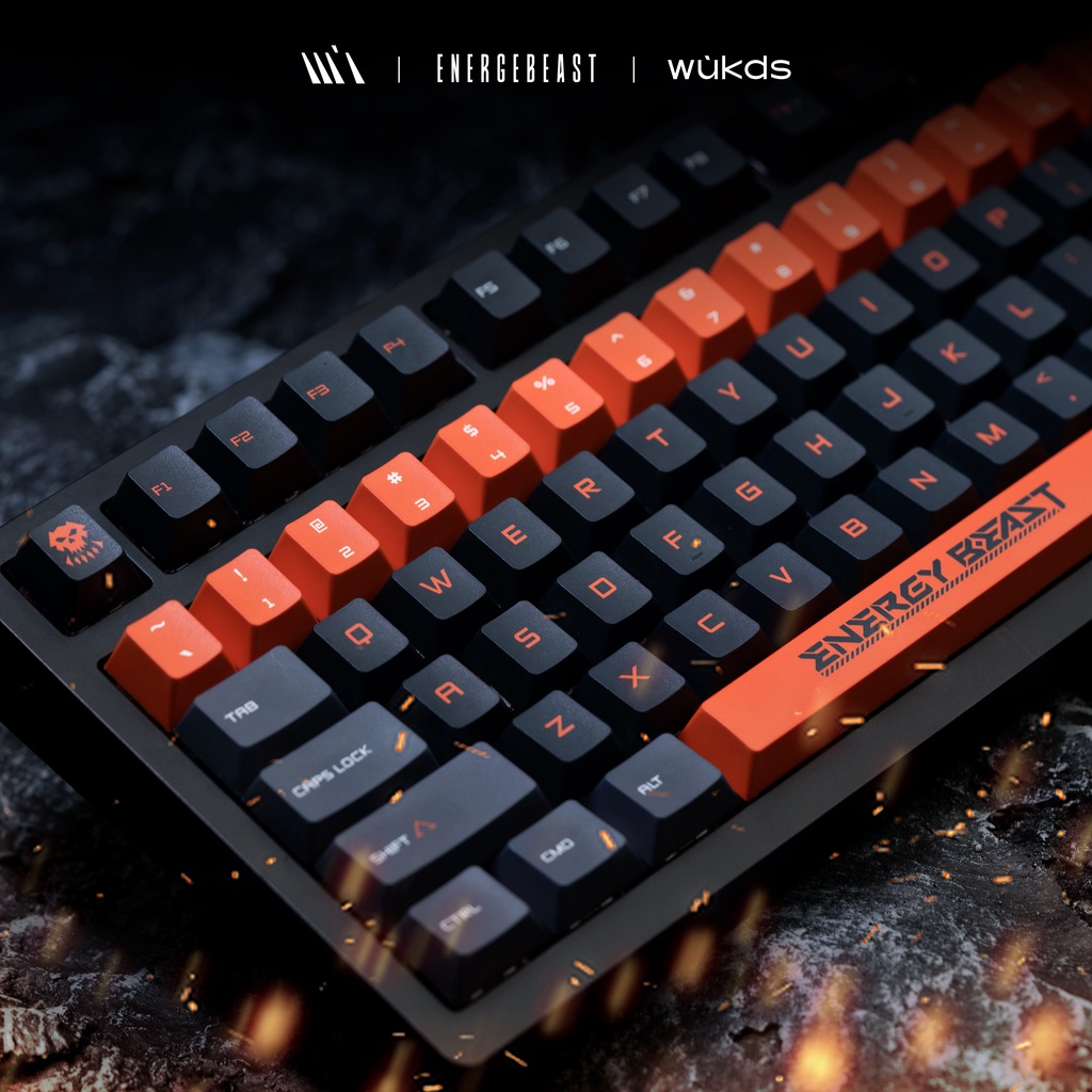 WUKDS ENERGE BEAST Keycaps 143 Keys PBT Dye-Sublimation Keycaps Cherry ...