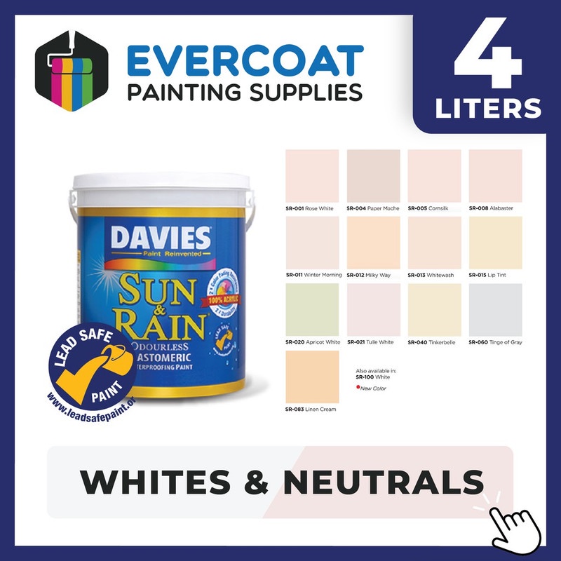 Davies Paints Sun & Rain 4-Liters (Whites & Neutrals) | Shopee Philippines
