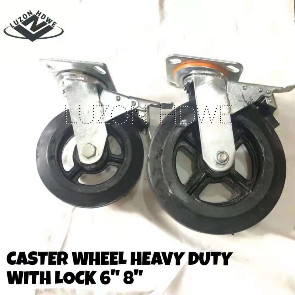 CASTER WHEEL HEAVY DUTY WITH LOCK 6" 8" 1PC Shopee Philippines