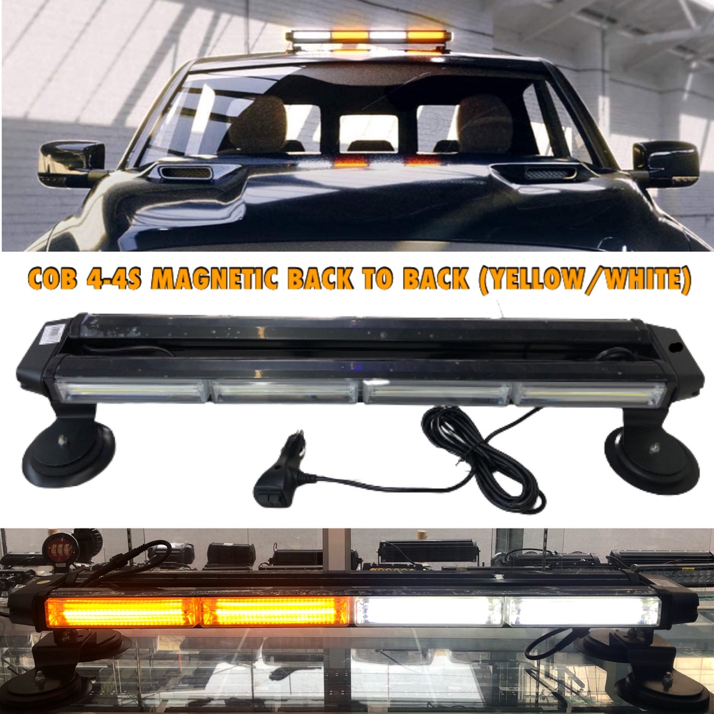 OAPC 12-24V COB 4 BACK TO BACK ROOF MOUNTED STROBE LIGHT W/ MAGNETIC ...