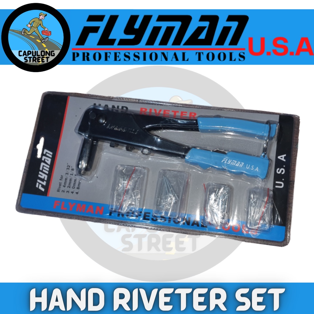 Flyman Tools Flyman Hand Riveter With 4 Types Of Rivets Flyman Riveter