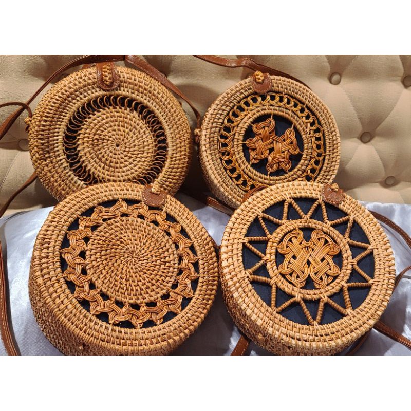 Handmade Rattan Weaved Wooden Sling bags Shopee Philippines