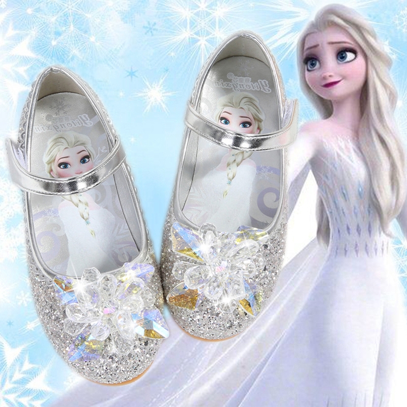 Frozen Princess Shoes Elsa Sequins Princess Dance Shoes Party Leather ...