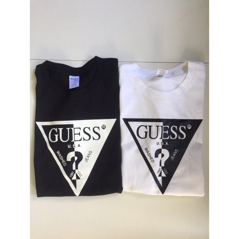 Guess cotton print trend unisex short sleeved T shirt