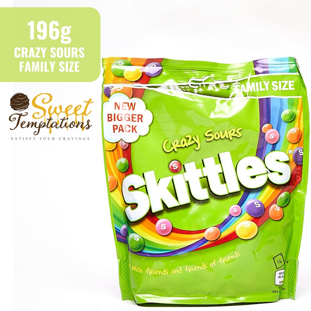 Skittles Crazy Sours Pouch Family Size 196g | Shopee Philippines