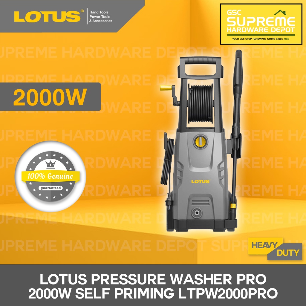 Lotus Pressure Washer PRO 2000W w/ Soap Bottle (Self Priming