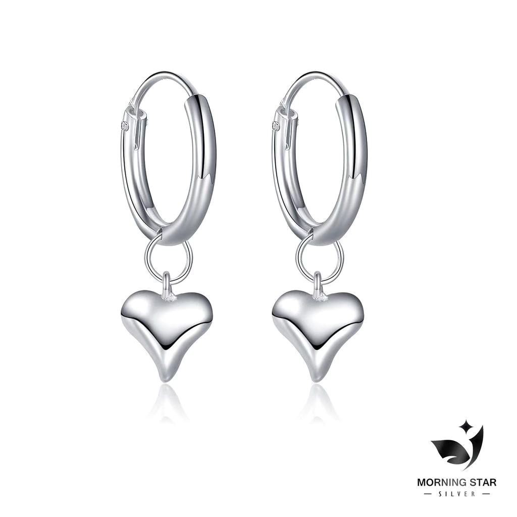 Flash Sale LO050 Genuine 92.5% Sterling Silver Daily simple loop ...