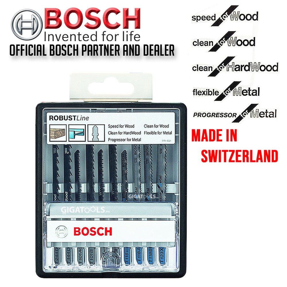 Bosch RobustLine Heavy Duty 10pcs Assorted Jigsaw Blade for Wood and