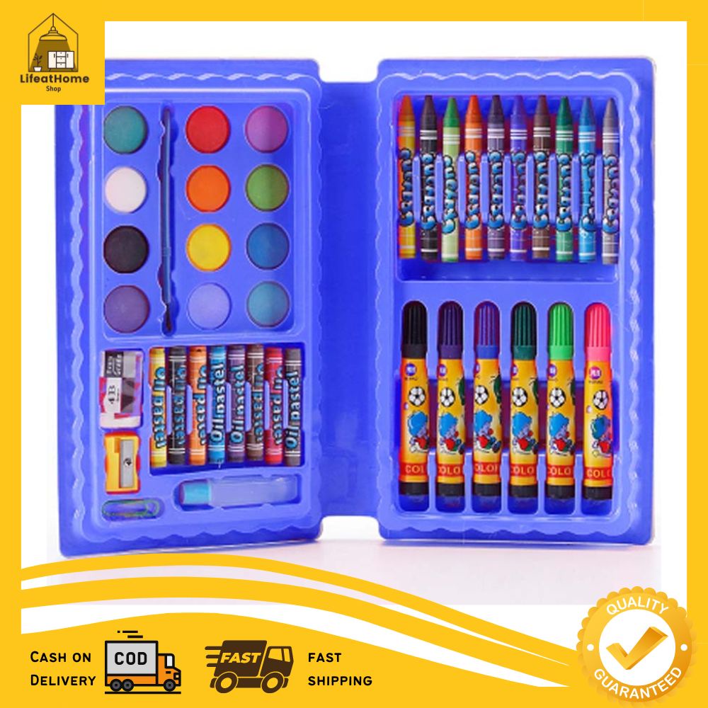 LIFEATHOME 42Pcs Drawing Art Box Set with Watercolor Crayons Pencil