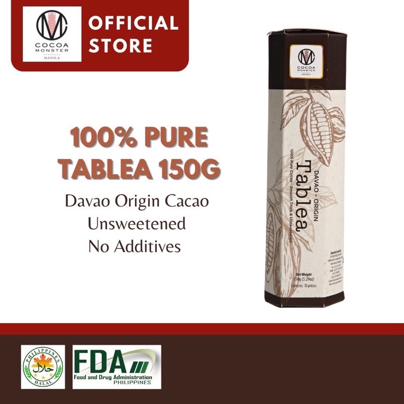 ★cocoa Monster 100 Pure Tablea 150g Davao Origin Cacao★ Shopee