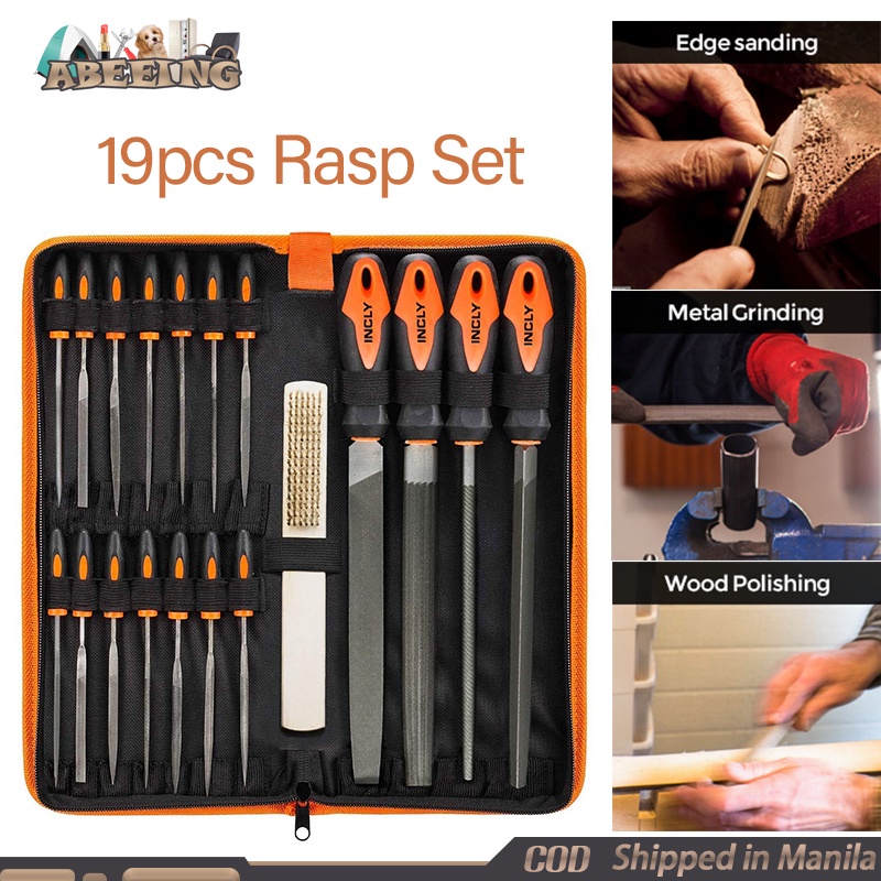 19pcs Woodworking Files Wood Carving Tools Set Metal Filing Rasp Needle ...