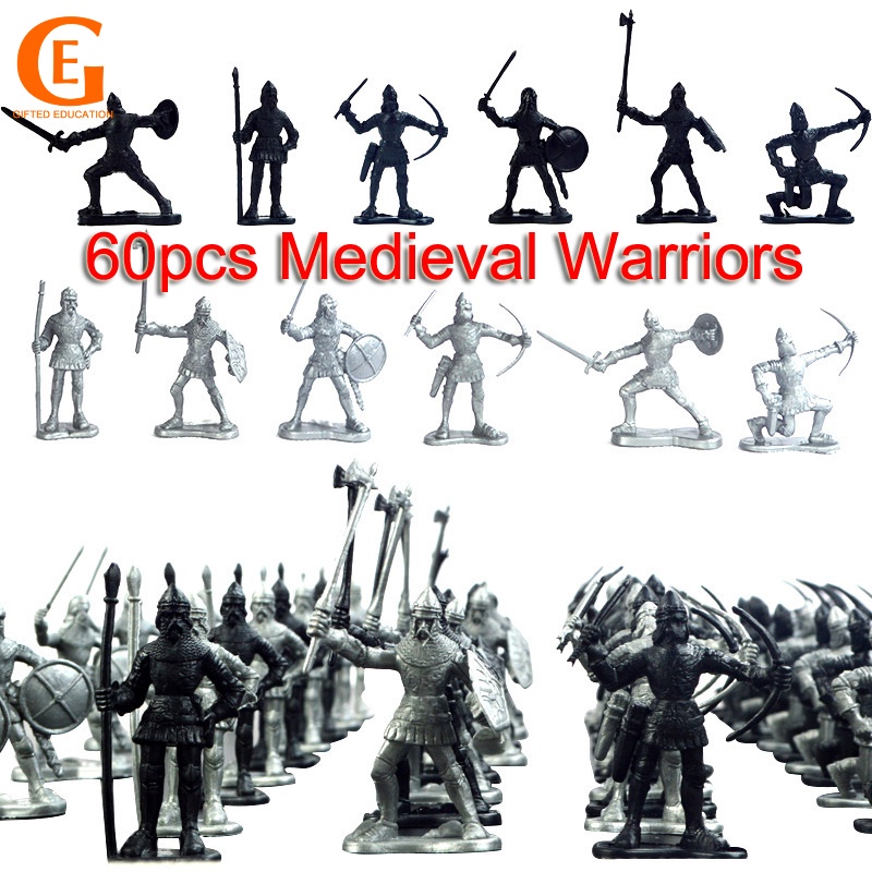 14/28/60pcs Medieval Knights Warriors Horses Simulation Ancient ...